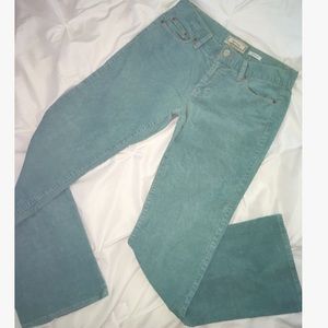 Turquoise Boot-cut Corduroys